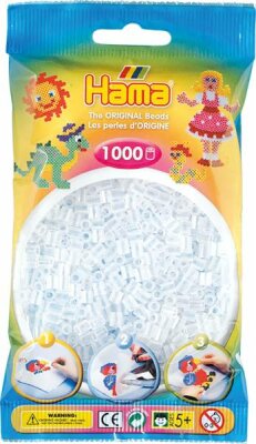 Hama Perlen Beutel 1000er transparent Weiß