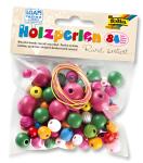 Bastelset Holzperlen sort. FOLIA 2297 84ST rund