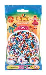 Hama Perlen Beutel 1000er gestreift,6 Versionen sor