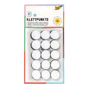 Klettpunkte 30ST schwarz/weiß sortiert FOLIA 2301 Ø 2cm selbstklebend