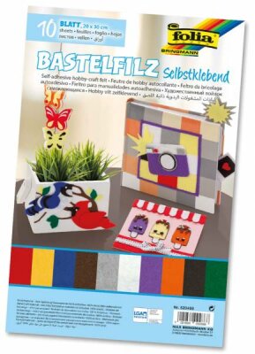 Bastelfilz selbstklebend 20x30cm, 150 g/m²