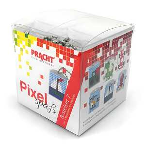 Pixel Bastelset 7 groß 6 Medaillons im Würfel - mit Kette