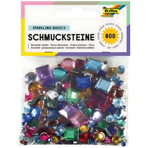 Schmucksteine eckig u. rund FOLIA 1240 Gr.+Farb sort 800ST