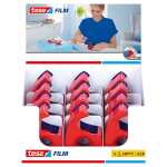 tesa Handabroller Easy Cut - 10 m x 19 mm, rot/blau