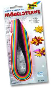 Papierstreifen130gFröbelsterne FOLIA 1295 35x1cm 100St fbg.sort