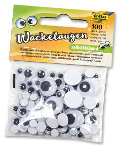 Wackelaugen selbstklebend 100ST weiß FOLIA 7519 in 6 Größen sortiert