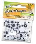 Wackelaugen selbstklebend 100ST weiß FOLIA 7519 in...