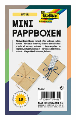 Pappboxen Mini 10 Stück eckig,7,5x7,5x4,5cm,natur