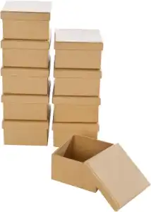 Pappboxen Mini 10 Stück eckig,7,5x7,5x4,5cm,natur