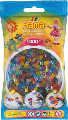 Hama Perlen Beutel 1000er transp. Farben gemischt