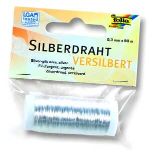 Basteldraht versilbert FOLIA 79360 0,3mm 80m