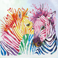 Diamond Dotz Regenbogen Zebras - 40x40cm - ab 8 Jahren