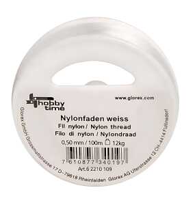 GLOREX Nylonfaden weiss 0,50mm 100m