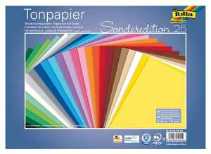 Tonzeichenpapier 25x35cm 25 Blatt sortiert 130g/m² - farbig sortiert