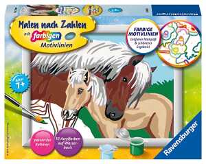 Malen nach Zahlen Bild 180x130mm Pferde