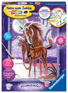 Malen nach Zahlen Bild 180x240mm Pferdegeflüster - mit Glitzer