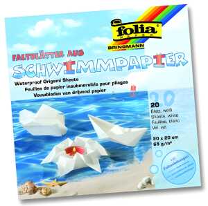 Schwimmpapier 65g 20x20cm 20 Blatt weiß