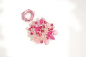 GLOREX Perlen-Set weiß-rosa-pink