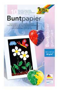 Buntpapier Mappe bunt sort. FOLIA 750 gummiert 21x30cm 10B