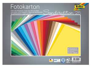 Fotokarton 25x35cm, 300g 25 Blatt farbig sortiert - 300g/m²