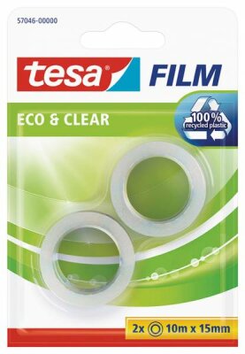 Tesafilm Eco&Clear 2x10m:15mm Blister