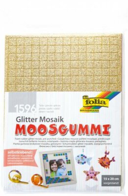 Moosgummi Mosaik Glitter 1.596 Teile farbig sort. - selbstklebend