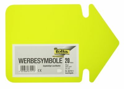 Werbe-Pfeil 24cm 20 Stück Leuchtgelb