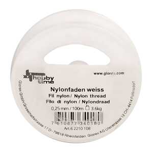GLOREX Nylonfaden weiss 0,25mm 100m
