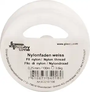 GLOREX Nylonfaden weiss 0,25mm 100m