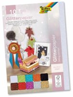 Glitterpapier 10 Blatt 24x34cm 170 g/m²