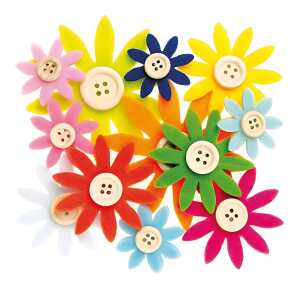 GLOREX Filzblumen bunt 12 Stück
