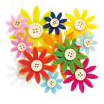 GLOREX Filzblumen bunt 12 Stück