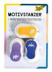 Motivstanzer 3 Stück/15mm Hase, Libelle, Elefant