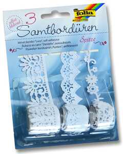 Deko Samtbordüre Spitze sk FOLIA 12701 3Rl