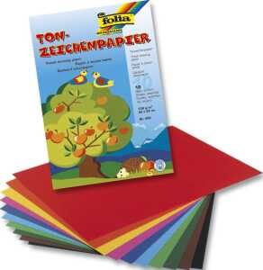Tonzeichenpapier 22x32cm 10 Blatt farb.sort.,130g