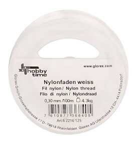 GLOREX Nylonfaden weiss 0,30mm 100m