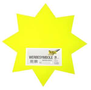 Werbe-Stern 35cm 20 Stück Leuchtgelb