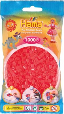 Hama Perlen Beutel 1000er Neon-Rot