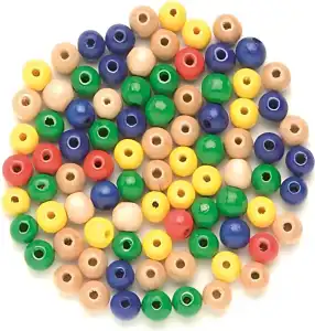 Holzperlen FSC100% 10 mm bunt-mix, 47 Stück