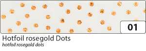 Washi Tape 5 m x 15 mm rosegold Dots - mit Heißfolien Prägung