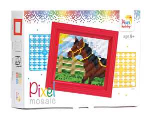 Pixel Geschenkverpackung Pferd mit Rahmen