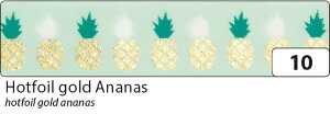 Washi Tape 5 m x 15 mm gold Ananas - mit Heißfolien Prägung