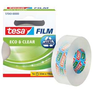 tesa Klebefilm Eco & Clear - unsichtbar, 19 mm x 33 m