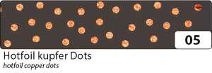 Washi Tape 5 m x 15 mm kupfer Dots - mit Heißfolien Prägung