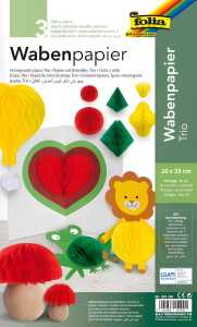 Wabenpapier 20x33 rot+gelb+grü FOLIA 451-09 ungumm. Pg3Bg