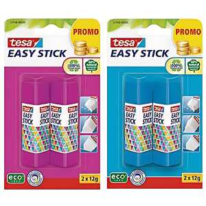 Klebestift 2x12g pink&blau TESA 57048-00000-00 Easy Stick