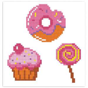 Diamond Dotz Dotzies Set Sticker Süßigkeiten - 1 Set = 3 Stück ab 8 J