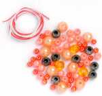 GLOREX Perlen-Set orange sortiert