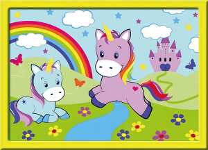 Malen nach Zahlen Bild 180x130mm Einhornwelt