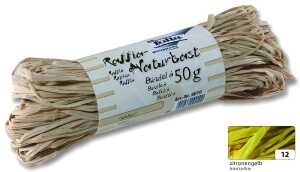 Bast Raffia matt zitronengelb FOLIA 9012 50g Naturbast